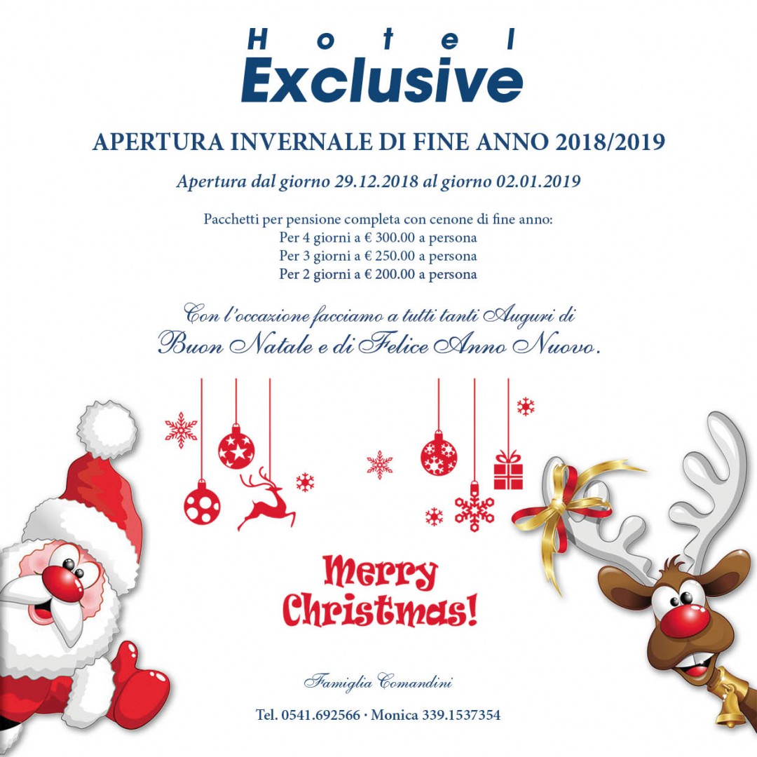 Auguri Di Buon Natale Hotel.Offerta Natale Capodanno A Riccione Hotel Exclusive Riccione
